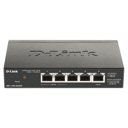 Switch Gestionable D-Link DGS-1100-05PDV2 5 Puertos/ RJ-45 10/100/1000 PoE_0
