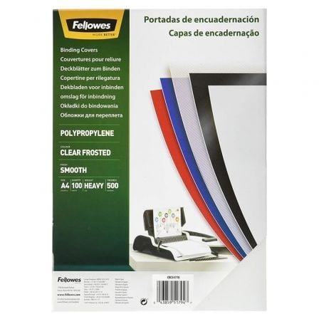 Portadas de Polipropileno Fellowes 54770/ A4/ 500 Micras/ 100 unidades/ Helado Claro_0