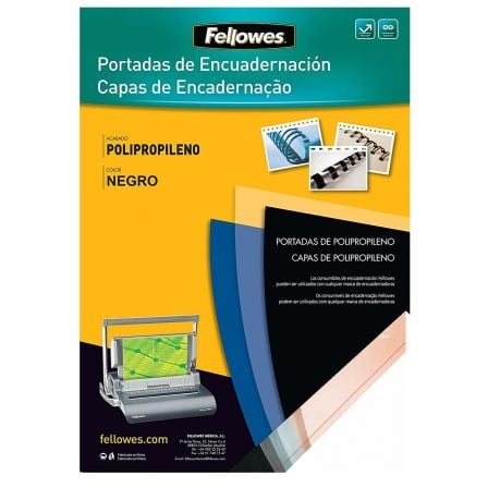 Portadas de Polipropileno Fellowes 54772/ A4/ 500 Micras/ 100 unidades/ Negras_0