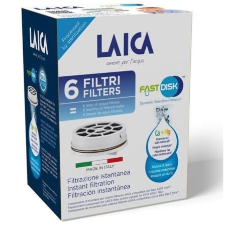 Filtro de Carbón FAST DISK Laica FD06A/ Pack de 6 Unidades/ Compatibilidad Flown go_0