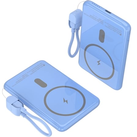 Powerbank 5000mAh Leotec LEPOWW20W5B/ 20W/ Wireless/ Azul/ Incluye Cable USB Tipo-C_0