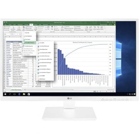 Monitor LG 24BK55YP-W / 23.8' / Full HD / Multimedia / Regulável em altura / Branco