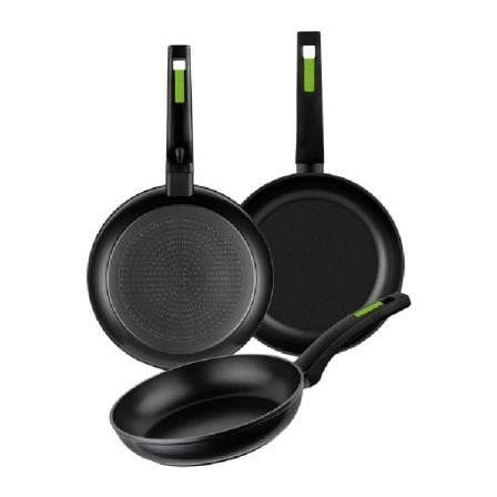 Pack 3 Sartenes Monix Green M481241/ Ø18cm/ Ø22cm/ Ø26cm/ Aluminio forjado_0