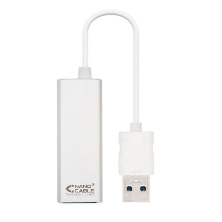 Adaptador USB 3.0 NANO CABLE / RJ45 / 1000Mbps / Preto / 10.03.0401