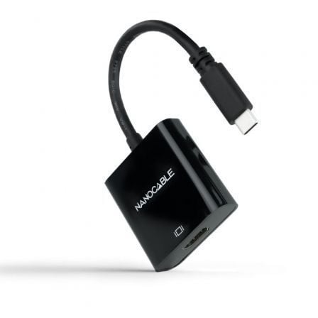 Conversor NANO CABLE USB Tipo-C Macho - HDMI Hembra / 15cm / Preto / 10.16.4102-BK