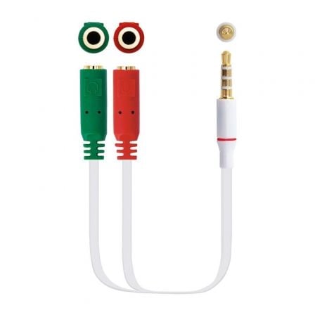 Adaptador Nanocable 10.24.1201/ Jack 3.5 Macho - 2x Jack 3.5 Hembra/ 20cm/ Blanco_0