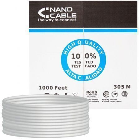 Bobina de Cable RJ45 UTP Nanocable 10.20.0304-FLEX Cat.5e/ 305m/ Gris_0