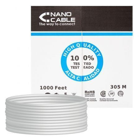 Bobina de Cable RJ45 UTP Nanocable 10.20.0504 Cat.6/ 305m/ Gris_0