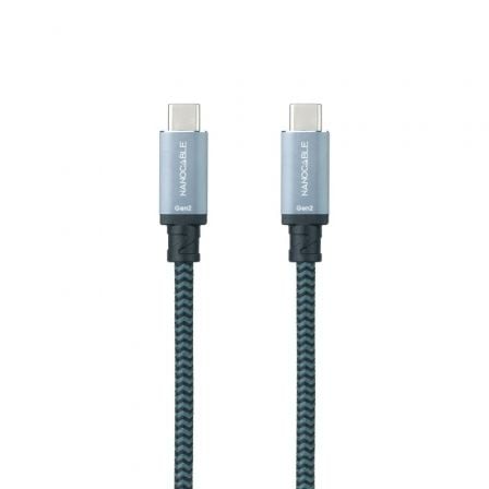 Cabo USB 3.1 Tipo-C NANO CABLE / 10.01.4101-COMB / Cinza e Preto / 1m / Até 100W / 20Gbps