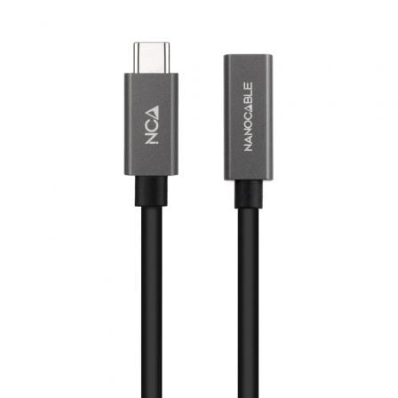 Cable Alargador USB 3.2 NANO CABLE / Tipo-C Macho - Tipo-C Hembra / 2m / Preto / 10.01.4402