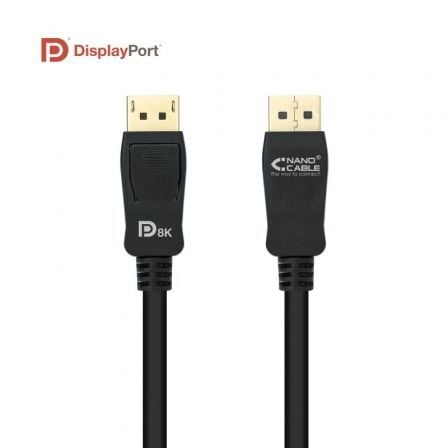 Cabo DisplayPort 1.4 8K 2m Nanocable / Macho-Macho / Preto / Certificado