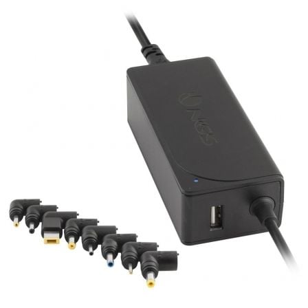 Cargador de Portátil NGS W-45W / 45W / Automático / 8 Conectores / 1 USB / Preto