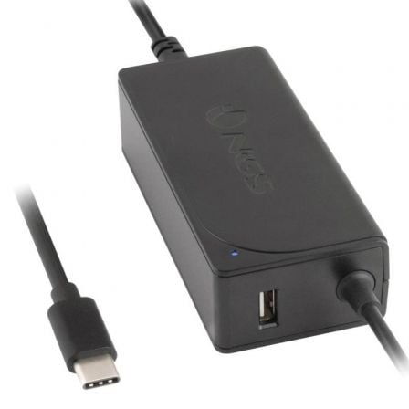 Cargador Portátil NGS W-65W TYPE C / 65W / Automático / 12-20V / 1 USB / Preto