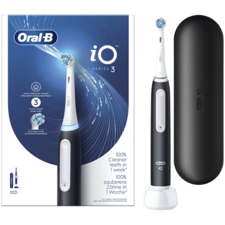 Escova de Dentes Elétrica Braun / Oral-B iO Series 3 / Preto com Estojo de Viagem_0
