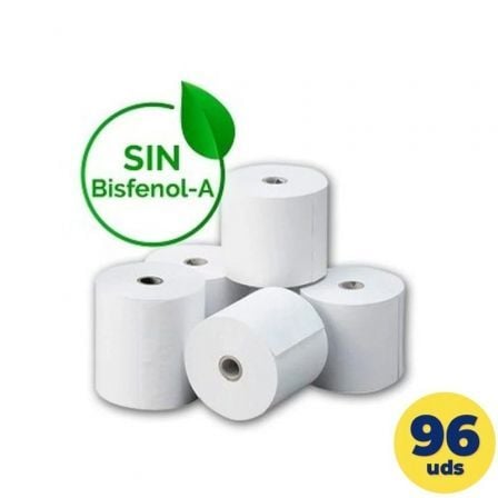 Caja de Rollos de Papel Térmico Genérico 80x55 BPAF/ 80 x 55mm/ 12 paquetes/ 96 unidades_0