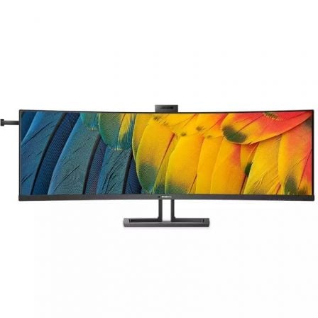 Monitor Profissional Philips 45B1U6900CH / 44.5' / Curvo / Dual QHD / Webcam / Regulável em altura / Preto