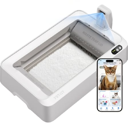 Arenero para Gatos Autolimpiable PetKit PuroBot Crystal Duo con Cámara/ Control desde APP/ Blanco_0