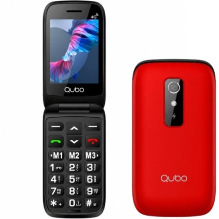 Teléfono Móvil Qubo P-220RD 4G para Personas Mayores/ Rojo_0