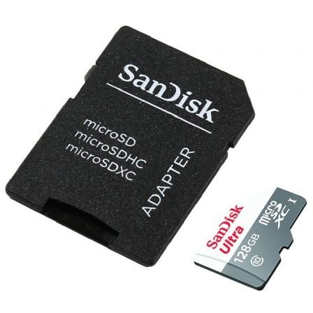 Tarjeta de Memoria SanDisk Ultra 128GB microSD XC con Adaptador/ Clase 10/ 80MB/s_0