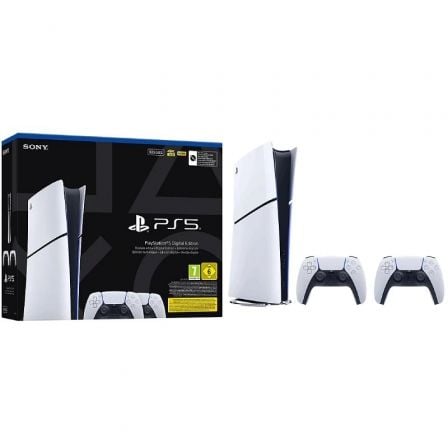 Consola Sony Playstation 5 - PS5 Slim Digital 825GB/ Incluye 2 Mandos Dual Sense/ Chassis E_0
