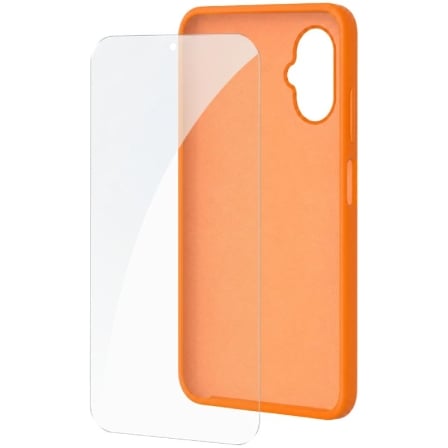 Funda Silicona + Protector de Pantalla de Cristal Templado SPC Wuum One Protection Pack 4354P/ Compatible con SPC Wuum One/ Naranja_0