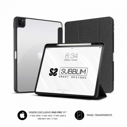 Funda Subblim Clear Shock para Tablet iPad Pro 11" 2020-2022/ Negra_0