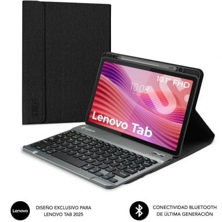 Funda con Teclado Subblim Shock Case Lenovo Tab 10.1" 2025/ Negra_0
