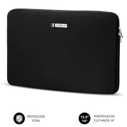 Funda Subblim Business Laptop Sleeve Neoprene para Portátiles 13.3"-14"/ Negra_0