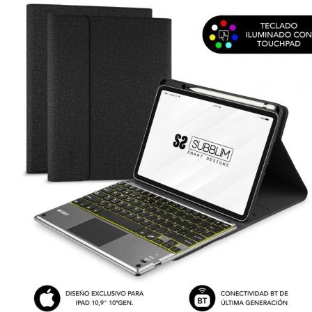 Funda con Teclado Subblim KeyTab Pro BT para Tablet iPad 10.9" 10a Gen/ Negra_0