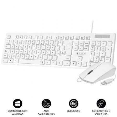 Teclado e Ratão SUBBLIM Combo Business Slim Silencioso / Branco / SUB-TEC_COMBO_BUS_SLIM_WH