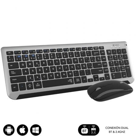 Teclado e Ratão SUBBLIM Combo Dual Prestige Extendido / Cinza e Preto / SUB-TEC_COMBO_D_PRES_EXT_BK