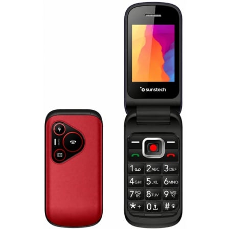 Teléfono Móvil Sunstech CELT24 para Personas Mayores/ Rojo_0