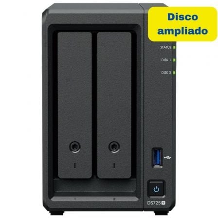 NAS Synology Diskstation DS725+/ 2 Bahías 3.5"- 2.5"/ 4GB DDR4/ 8TB/ Formato Torre_0