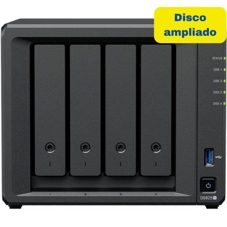 NAS Synology Diskstation DS925+/ 4 Bahías 3.5"- 2.5"/ 4GB DDR4/ 16TB/ Formato Torre_0