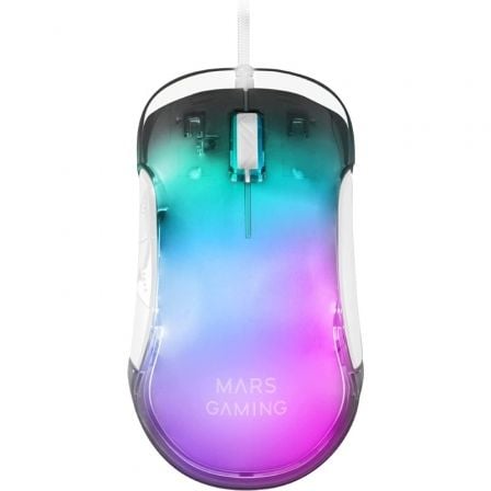 Ratón Gaming Mars Gaming MMGLOWW/ Hasta 12800 DPI/ Blanco_0
