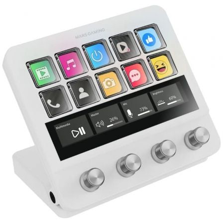 Stream Deck Mars Gaming MSD-PRO/ 10 Teclas LCD + 4 Diales Personalizables/ Blanco_0
