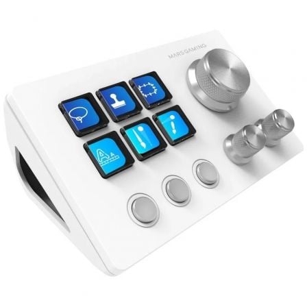 Control Deck Mars Gaming MSD-TWO/ 6 Teclas LCD/ 3 Ruedas/ 3 Botones/ Blanco_0