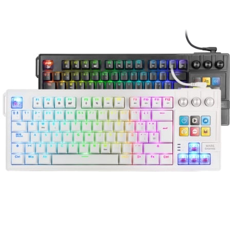 Teclado Gaming Mecánico Mars Gaming MK-MASTER/ Switch Rojo/ Blanco/ Incluye SmartDeck_0