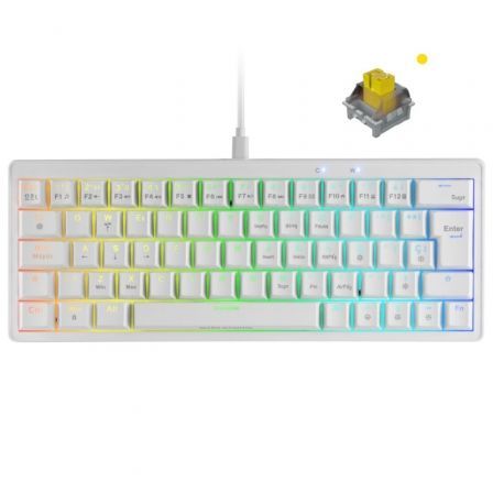 Teclado Gaming Mecánico Mars Gaming MKMINIPRO/ Switch Amarillo/ Blanco_0