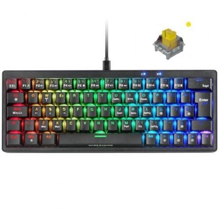 Teclado Gaming Mecánico Mars Gaming MKMINIPRO/ Switch Amarillo/ Negro_0