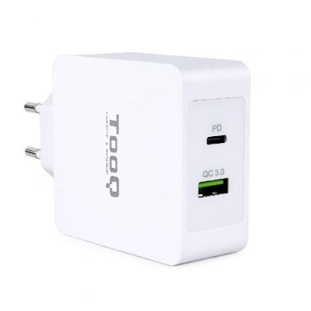 Cargador de Pared TooQ TQWC-2SC03WT/ 1xUSB Tipo-C/ 1xUSB/ 48W_0