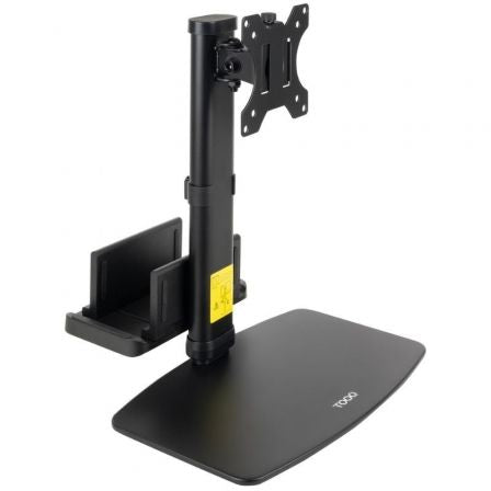 TooQ Soporte de mesa para pantallas 17”-27” con soporte integrado para CPU Ligera_0