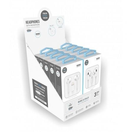 Expositor de Auriculares TECH ONE TECH / Branco / incl. 10 Auriculares / TEC1203