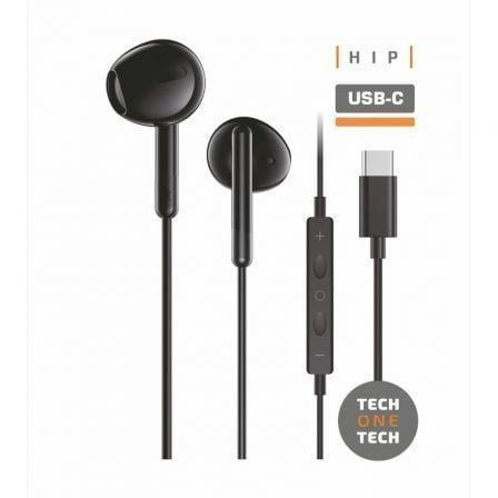 Auriculares Intrauditivos Tech One Tech / USB Tipo-C / Preto / TEC1302