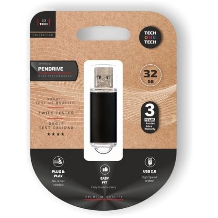 Pendrive 32GB Tech One Tech Basic USB 2.0/ Negro_0