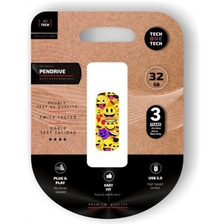Pendrive 32GB Tech One Tech Emoji collage USB 2.0_0