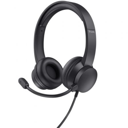 Auriculares Trust / Com Microfone / USB / Preto / TRU-AUR_AYDA_USB_BK