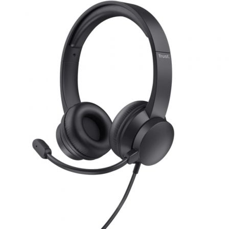 Auriculares Trust HS-201 / USB / Com Microfone / Preto