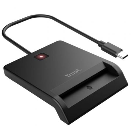 Lector de Tarjetas Inteligentes Trust Primo 26253/ USB Tipo-C/ Negro_0