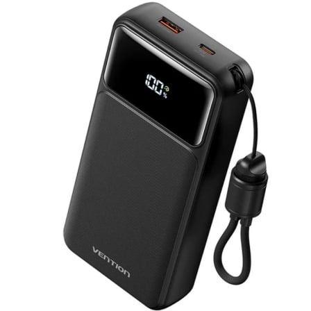 Powerbank 20000mAh Vention XGYB0-40-TY/ 22.5W/ Negra/ Incluye Cable USB Tipo-C_0